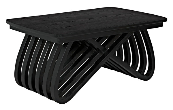 Noir Infinity Coffee Table - Handcrafted Charcoal Black Artisan Design for Modern Living Spaces & Durability AE-251CHB
