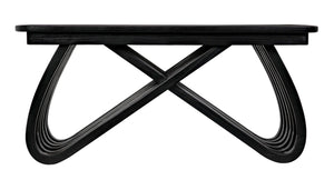 Noir Infinity Coffee Table - Handcrafted Charcoal Black Artisan Design for Modern Living Spaces & Durability AE-251CHB