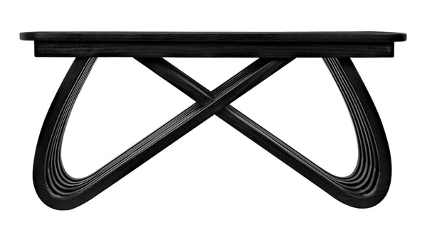 Noir Infinity Coffee Table - Handcrafted Charcoal Black Artisan Design for Modern Living Spaces & Durability AE-251CHB