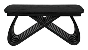 Noir Infinity Coffee Table - Handcrafted Charcoal Black Artisan Design for Modern Living Spaces & Durability AE-251CHB