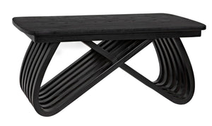 Noir Infinity Coffee Table - Handcrafted Charcoal Black Artisan Design for Modern Living Spaces & Durability AE-251CHB