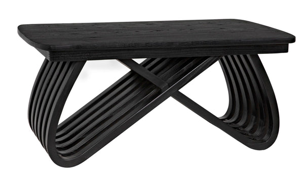 Noir Infinity Coffee Table - Handcrafted Charcoal Black Artisan Design for Modern Living Spaces & Durability AE-251CHB