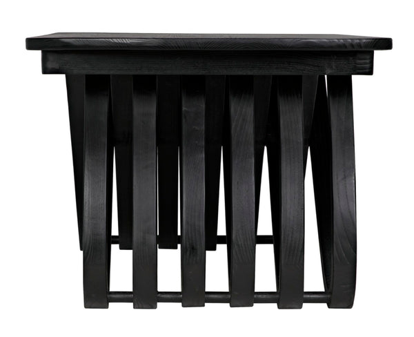 Noir Infinity Coffee Table - Handcrafted Charcoal Black Artisan Design for Modern Living Spaces & Durability AE-251CHB