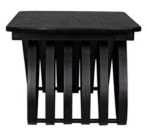 Noir Infinity Coffee Table - Handcrafted Charcoal Black Artisan Design for Modern Living Spaces & Durability AE-251CHB