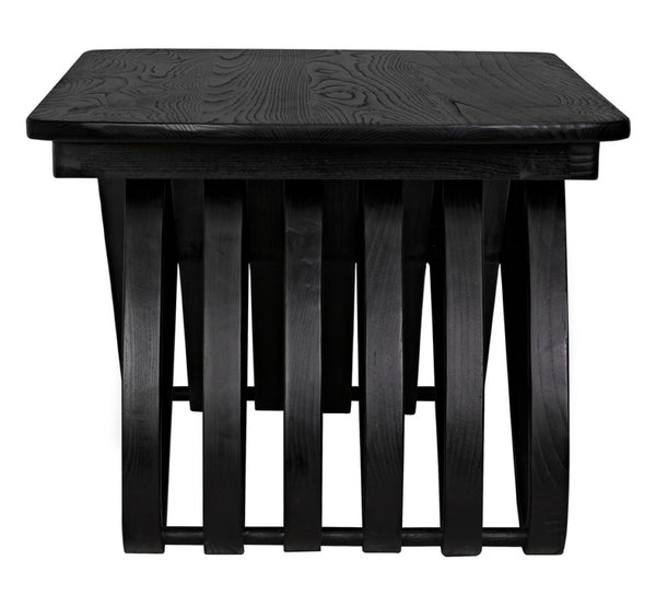 Noir Infinity Coffee Table - Handcrafted Charcoal Black Artisan Design for Modern Living Spaces & Durability AE-251CHB