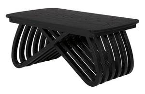 Noir Infinity Coffee Table - Handcrafted Charcoal Black Artisan Design for Modern Living Spaces & Durability AE-251CHB