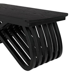 Noir Infinity Coffee Table - Handcrafted Charcoal Black Artisan Design for Modern Living Spaces & Durability AE-251CHB