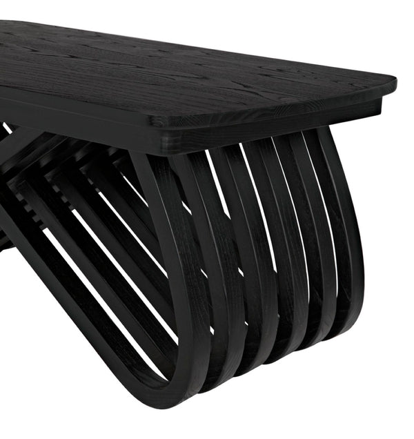 Noir Infinity Coffee Table - Handcrafted Charcoal Black Artisan Design for Modern Living Spaces & Durability AE-251CHB