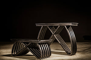 Noir Infinity Coffee Table - Handcrafted Charcoal Black Artisan Design for Modern Living Spaces & Durability AE-251CHB
