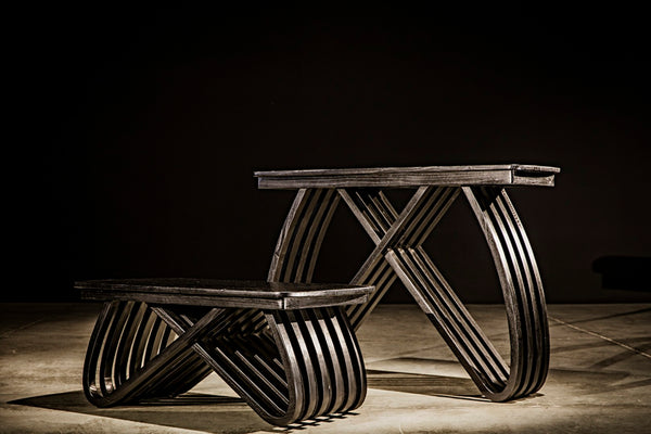 Noir Infinity Coffee Table - Handcrafted Charcoal Black Artisan Design for Modern Living Spaces & Durability AE-251CHB