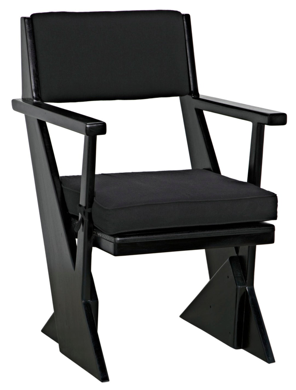 Noir Madoc Arm Chair - Mid-Century Modern Design with Charcoal Black Finish & Comfortable Upholstery AE-256CHB