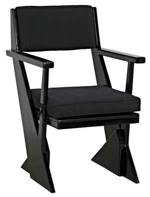Noir Madoc Arm Chair - Mid-Century Modern Design with Charcoal Black Finish & Comfortable Upholstery AE-256CHB