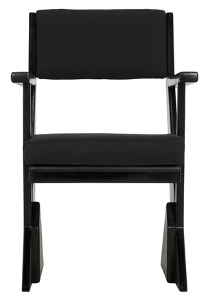 Noir Madoc Arm Chair - Mid-Century Modern Design with Charcoal Black Finish & Comfortable Upholstery AE-256CHB