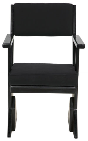Noir Madoc Arm Chair - Mid-Century Modern Design with Charcoal Black Finish & Comfortable Upholstery AE-256CHB