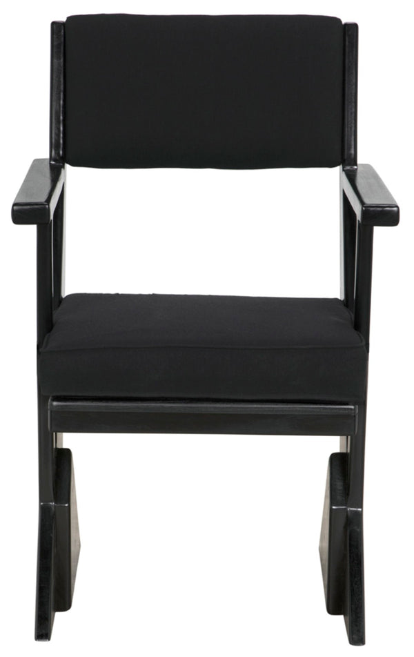Noir Madoc Arm Chair - Mid-Century Modern Design with Charcoal Black Finish & Comfortable Upholstery AE-256CHB