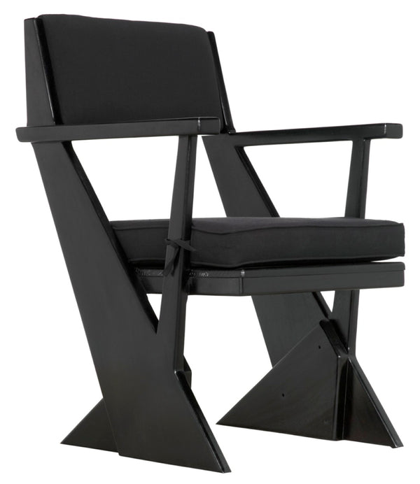 Noir Madoc Arm Chair - Mid-Century Modern Design with Charcoal Black Finish & Comfortable Upholstery AE-256CHB