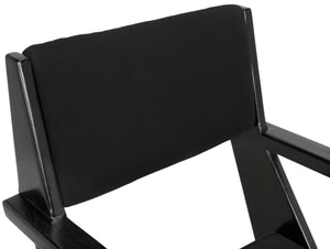 Noir Madoc Arm Chair - Mid-Century Modern Design with Charcoal Black Finish & Comfortable Upholstery AE-256CHB