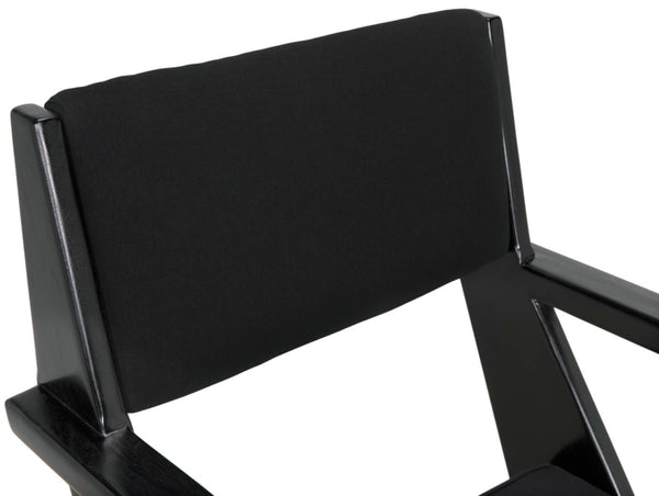 Noir Madoc Arm Chair - Mid-Century Modern Design with Charcoal Black Finish & Comfortable Upholstery AE-256CHB