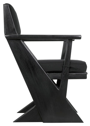 Noir Madoc Arm Chair - Mid-Century Modern Design with Charcoal Black Finish & Comfortable Upholstery AE-256CHB