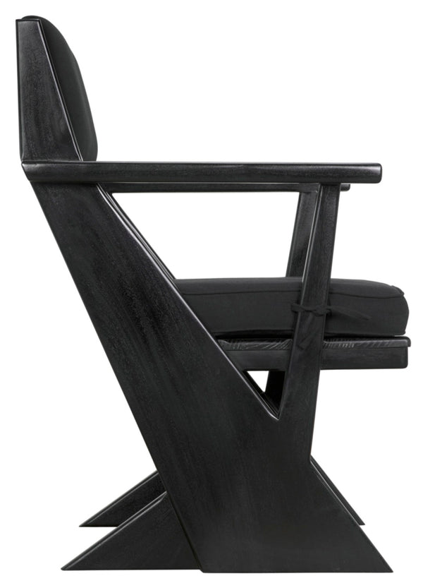 Noir Madoc Arm Chair - Mid-Century Modern Design with Charcoal Black Finish & Comfortable Upholstery AE-256CHB