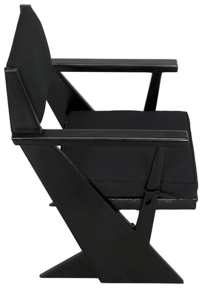 Noir Madoc Arm Chair - Mid-Century Modern Design with Charcoal Black Finish & Comfortable Upholstery AE-256CHB