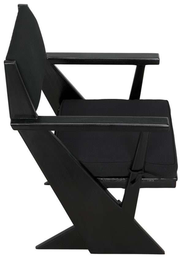 Noir Madoc Arm Chair - Mid-Century Modern Design with Charcoal Black Finish & Comfortable Upholstery AE-256CHB