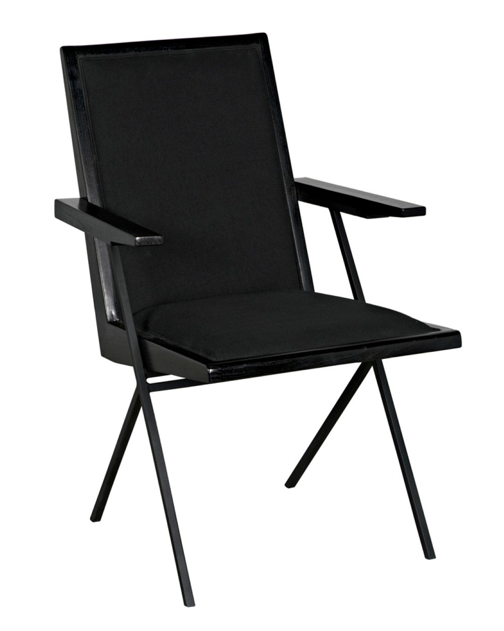 Noir Henderson Chair: Stylish Charcoal Dining Piece with Wood, Metal & Upholstery for Modern Interiors AE-257