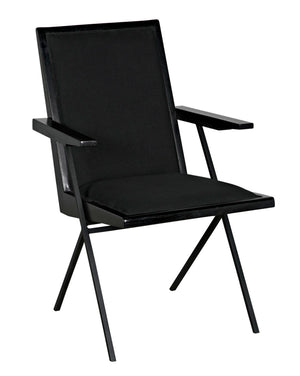 Noir Henderson Chair: Stylish Charcoal Dining Piece with Wood, Metal & Upholstery for Modern Interiors AE-257