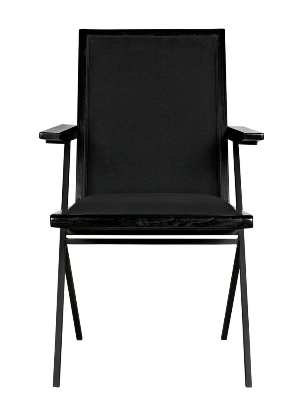 Noir Henderson Chair: Stylish Charcoal Dining Piece with Wood, Metal & Upholstery for Modern Interiors AE-257