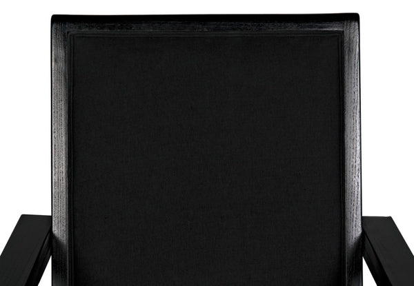 Noir Henderson Chair: Stylish Charcoal Dining Piece with Wood, Metal & Upholstery for Modern Interiors AE-257