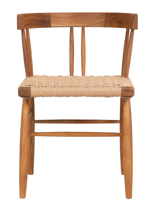 Noir Knox Chair - Handcrafted Teak Frame and Woven Rope Seat for Elegant Comfort in Any Space AE-264T