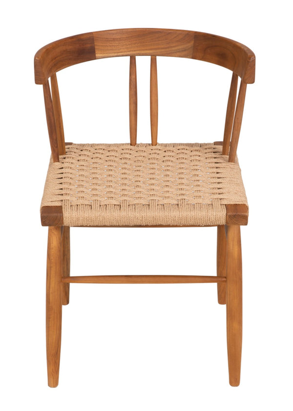 Noir Knox Chair - Handcrafted Teak Frame and Woven Rope Seat for Elegant Comfort in Any Space AE-264T