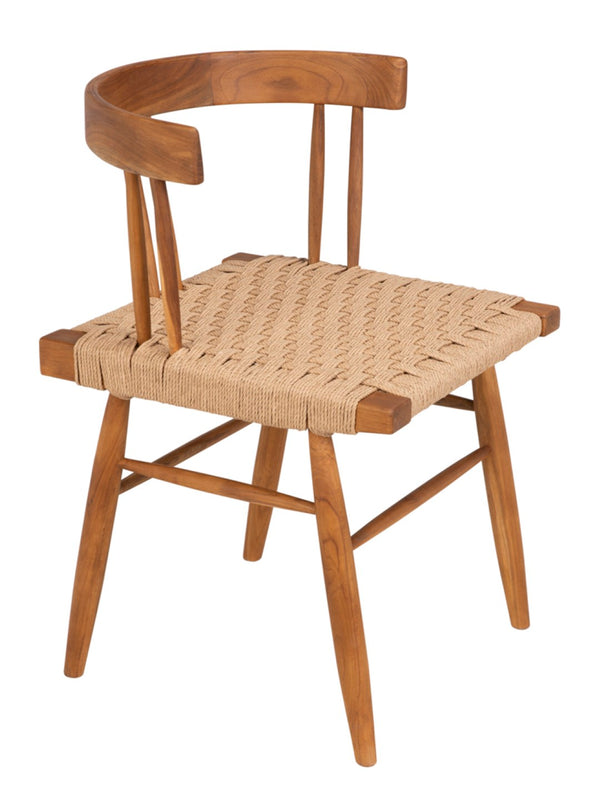 Noir Knox Chair - Handcrafted Teak Frame and Woven Rope Seat for Elegant Comfort in Any Space AE-264T