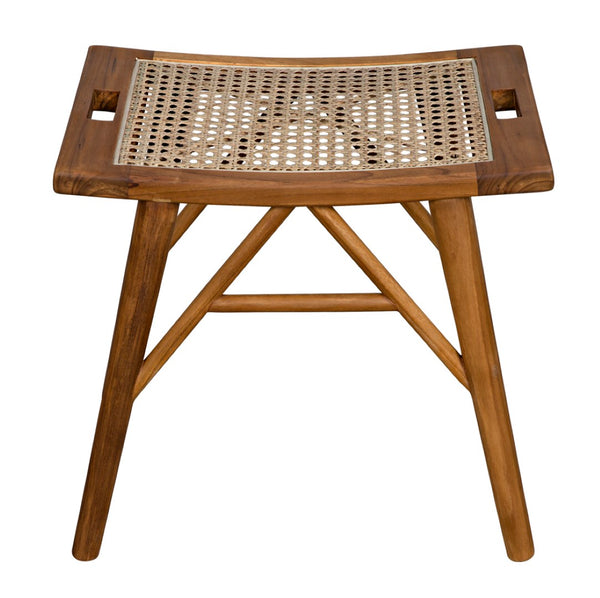 Noir Murphy Stool - Handcrafted Teak & Cane Minimalist Design for Modern Kitchens, Bars & Living Spaces AE-265T