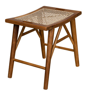 Noir Murphy Stool - Handcrafted Teak & Cane Minimalist Design for Modern Kitchens, Bars & Living Spaces AE-265T