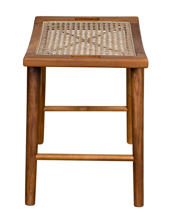 Noir Murphy Stool - Handcrafted Teak & Cane Minimalist Design for Modern Kitchens, Bars & Living Spaces AE-265T