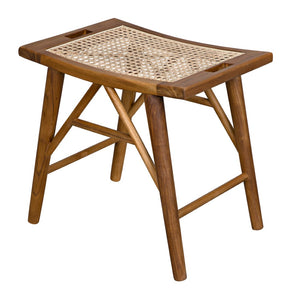 Noir Murphy Stool - Handcrafted Teak & Cane Minimalist Design for Modern Kitchens, Bars & Living Spaces AE-265T