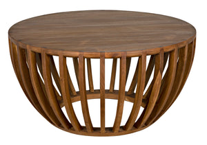 Noir Francis Coffee Table - Elegant Mid-Century Modern Teak Design with Woven Caning for Stylish Spaces AE-266T