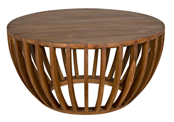 Noir Francis Coffee Table - Elegant Mid-Century Modern Teak Design with Woven Caning for Stylish Spaces AE-266T