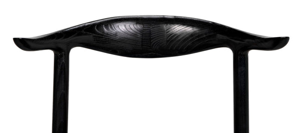 Noir Boone Chair: Modern Upholstered Club Chair with Soft Comfort & Durable Mindi Wood for Any Space AE-267CHB