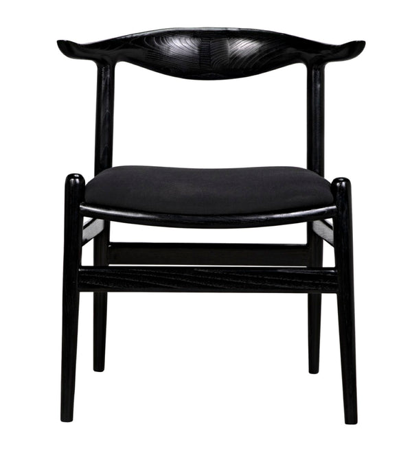 Noir Boone Chair: Modern Upholstered Club Chair with Soft Comfort & Durable Mindi Wood for Any Space AE-267CHB