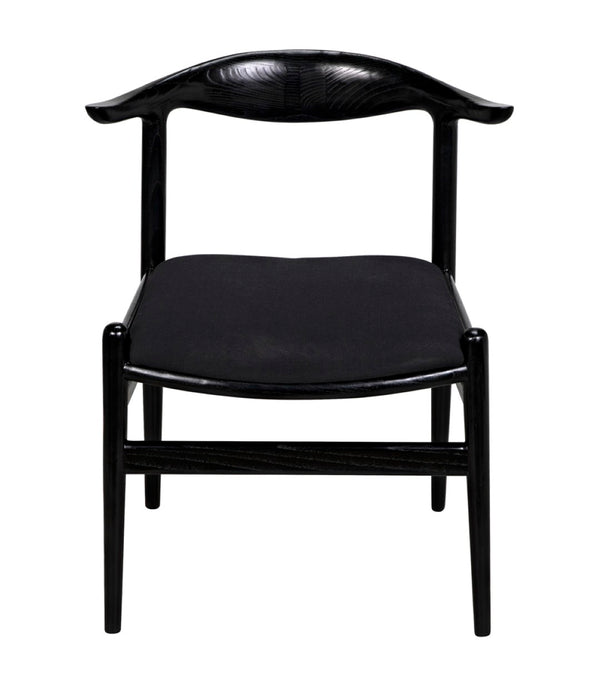 Noir Boone Chair: Modern Upholstered Club Chair with Soft Comfort & Durable Mindi Wood for Any Space AE-267CHB