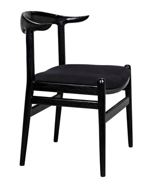 Noir Boone Chair: Modern Upholstered Club Chair with Soft Comfort & Durable Mindi Wood for Any Space AE-267CHB