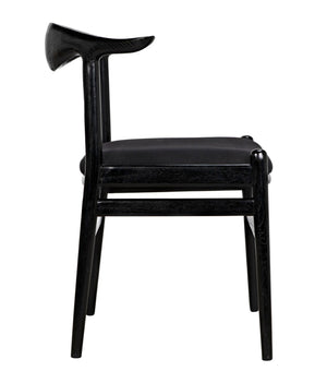 Noir Boone Chair: Modern Upholstered Club Chair with Soft Comfort & Durable Mindi Wood for Any Space AE-267CHB