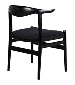 Noir Boone Chair: Modern Upholstered Club Chair with Soft Comfort & Durable Mindi Wood for Any Space AE-267CHB