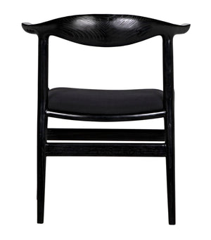 Noir Boone Chair: Modern Upholstered Club Chair with Soft Comfort & Durable Mindi Wood for Any Space AE-267CHB