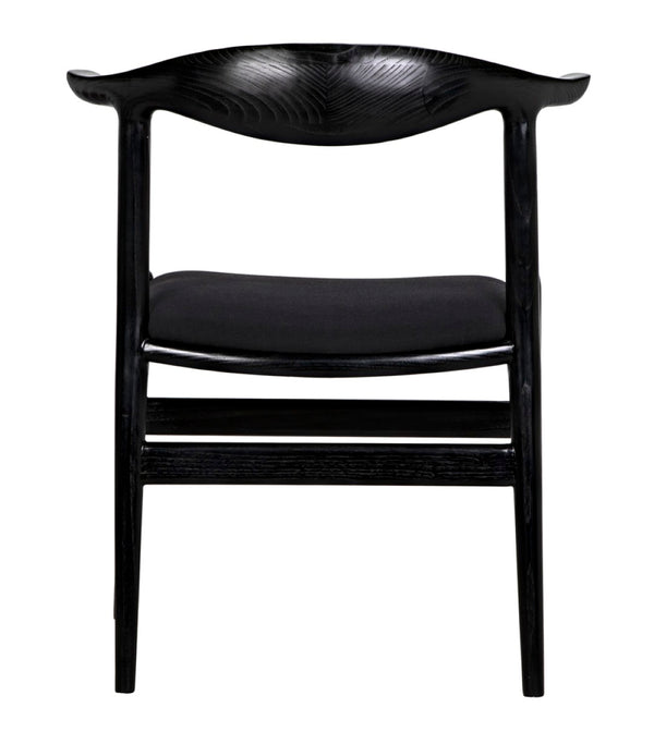 Noir Boone Chair: Modern Upholstered Club Chair with Soft Comfort & Durable Mindi Wood for Any Space AE-267CHB