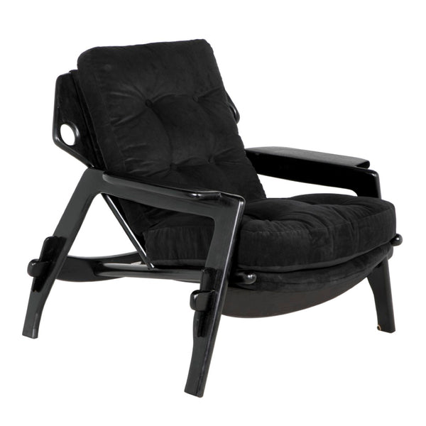 Noir Pax Chair - Luxurious CFC Performance Velvet, Mindi Wood Frame, Deep Charcoal Finish for Chic Spaces AE-271CHB-CFC