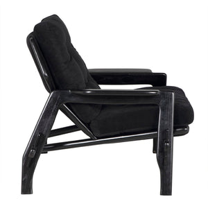 Noir Pax Chair - Luxurious CFC Performance Velvet, Mindi Wood Frame, Deep Charcoal Finish for Chic Spaces AE-271CHB-CFC