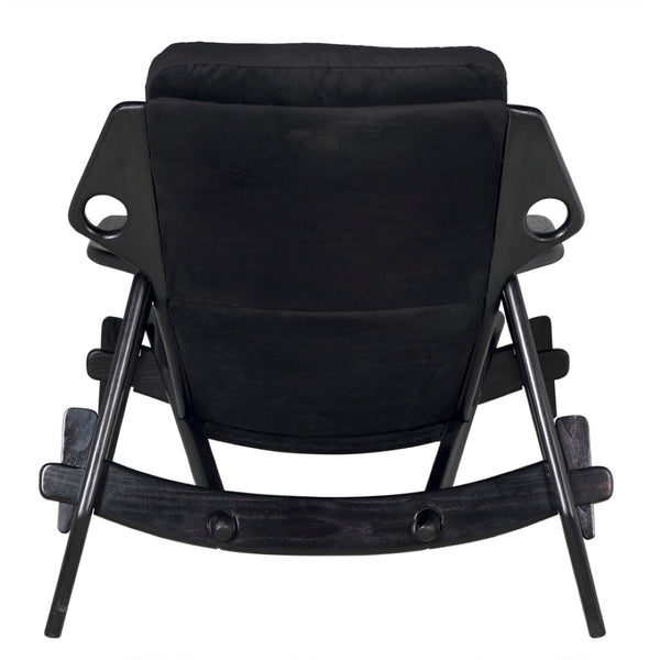 Noir Pax Chair - Luxurious CFC Performance Velvet, Mindi Wood Frame, Deep Charcoal Finish for Chic Spaces AE-271CHB-CFC